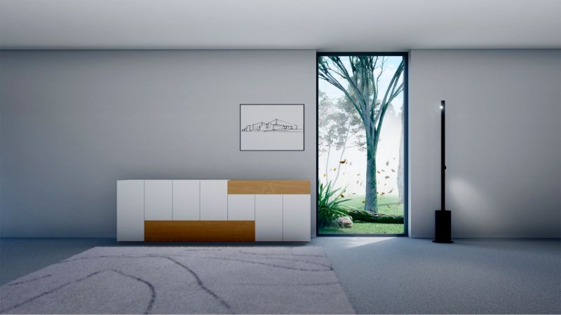 Contemporary Furniture (Closed) in Living Room (along Wall)